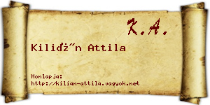 Kilián Attila névjegykártya
